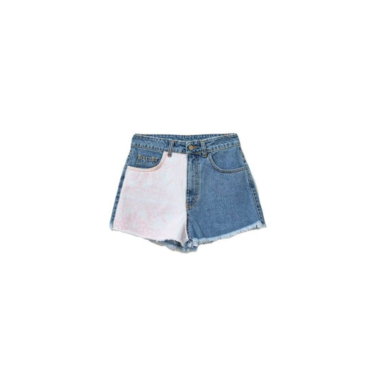 Comme Des Fuckdown Edgy Denim Shorts with Abstract Print