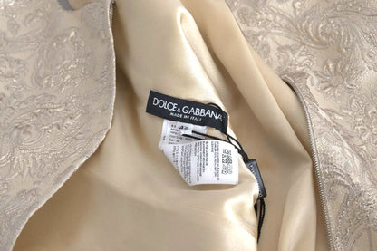 Dolce & Gabbana Gold Floral Jacquard Sheath A-line Long Dress