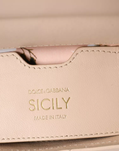 Dolce & Gabbana Beige Leather SICILY Hand Shoulder Satchel Bag