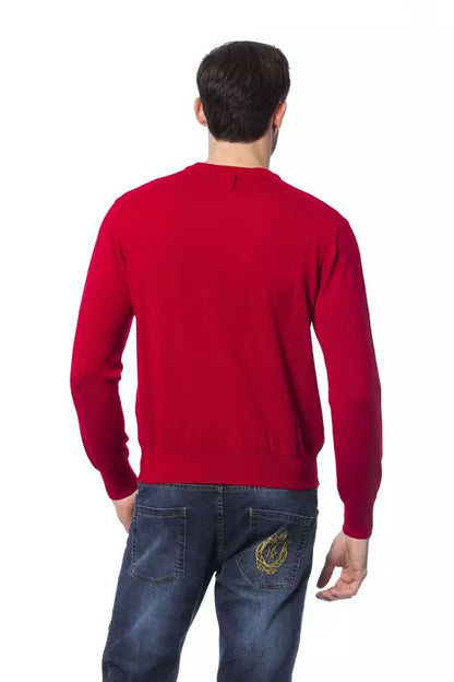 Billionaire Italian Couture Embroidered Merino Wool Crew Neck Sweater