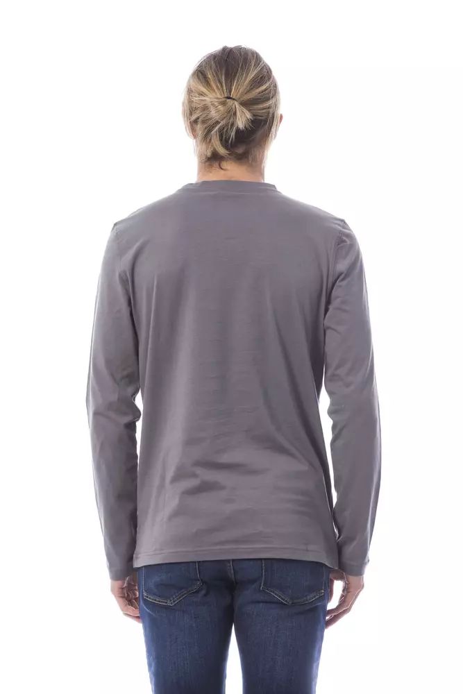 Verri Elegant Long Sleeve Gray T-Shirt