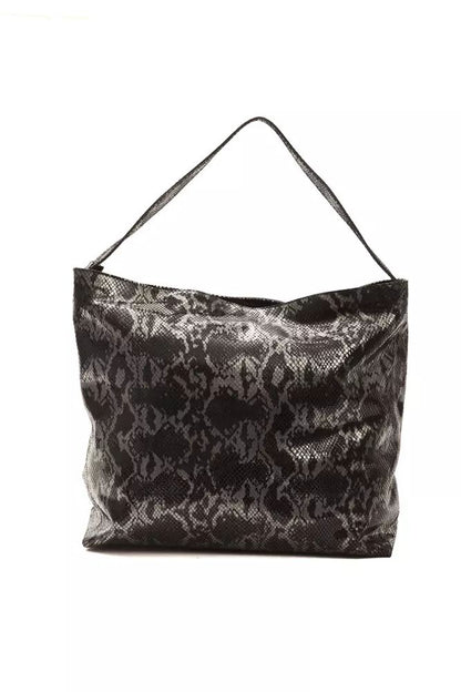 Pompei Donatella Chic Python Print Leather Shoulder Bag