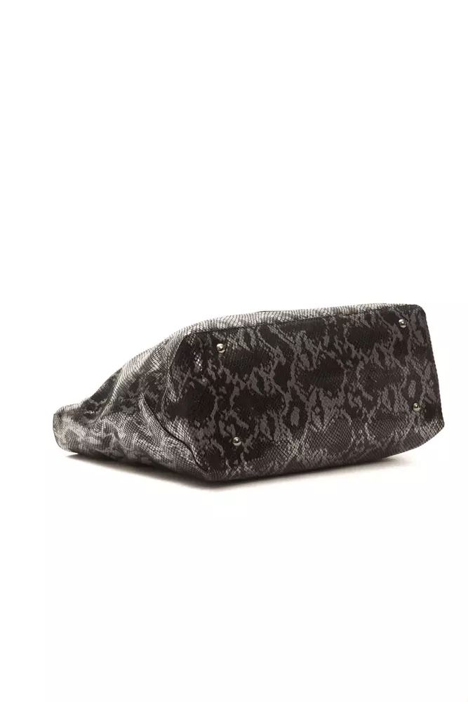 Pompei Donatella Chic Python Print Leather Shoulder Bag