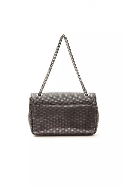 Pompei Donatella Elegant Gray Leather Crossbody Bag