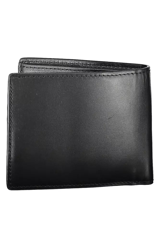Tommy Hilfiger Elegant Black Leather Wallet with Logo Detail