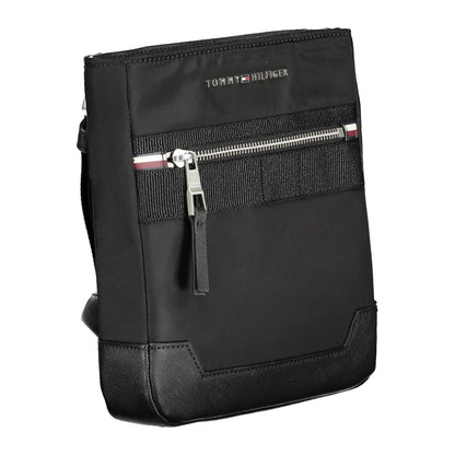 Tommy Hilfiger Sleek Black Shoulder Bag with Contrasting Details