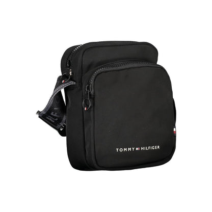 Tommy Hilfiger Sleek Black Shoulder Bag with Stylish Accents