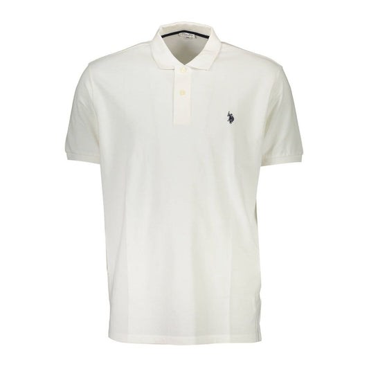 U.S. POLO ASSN. Chic White Embroidered Polo for Men